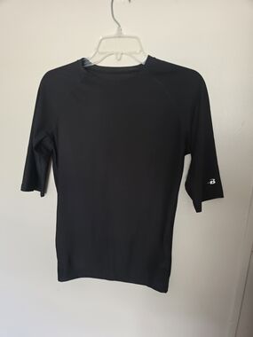 Badger Sport Men's Activewear Stretch T-Shirt Black Crew Neck Size M